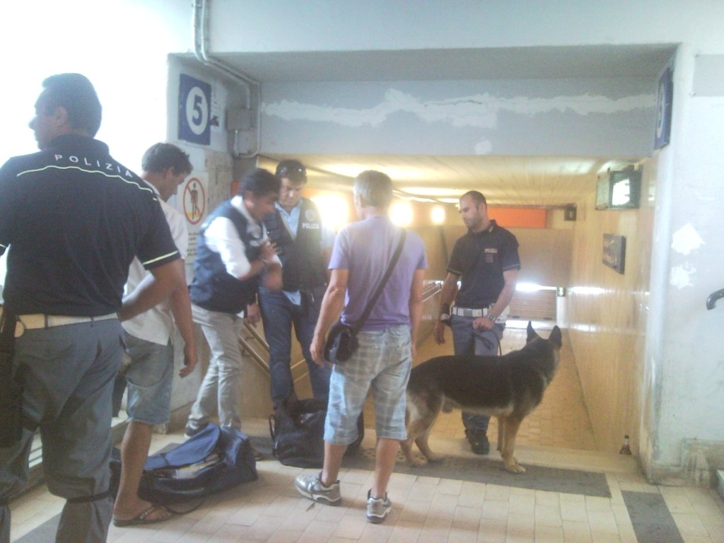 Cane antidroga all'opera all'imbarco per le Isole Pontine